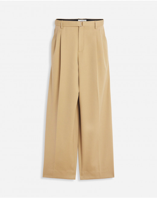 WIDE-LEG DOUBLE-PLEATED PANTS