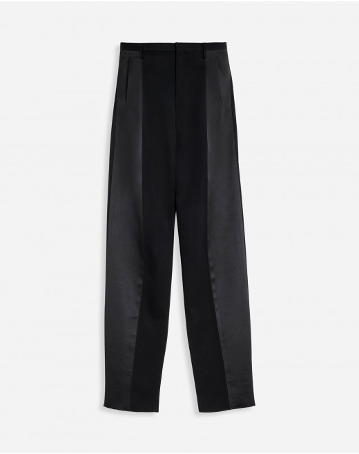 TWO PLEATED PANTS WITH CONTRASTING PANELS