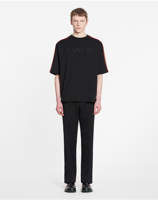 LANVIN OVERSIZED EMBROIDERED SIDE CURB T-SHIRT