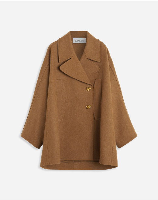 TAILORED PEACOAT WITH JEWEL BUTTONS