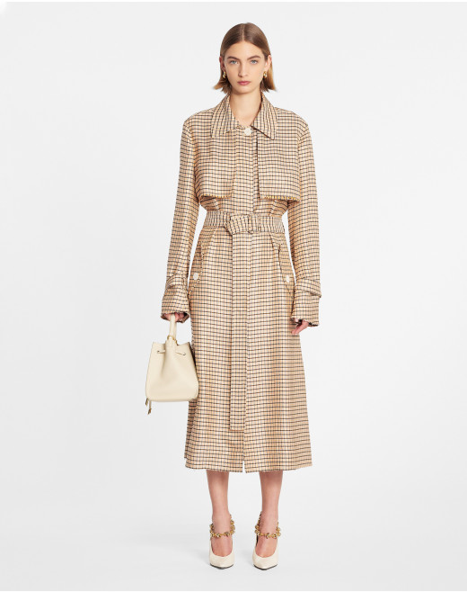 PRINTED FLOWING TRENCH COAT