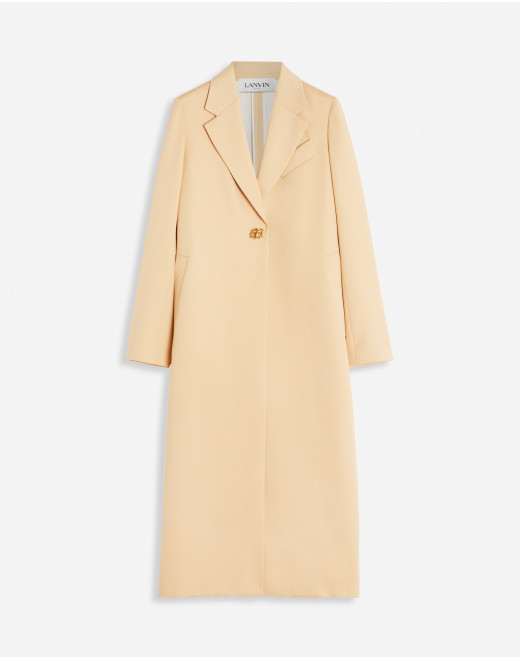 SINGLE-BREASTED TAILORED LONG COAT IN WOOL