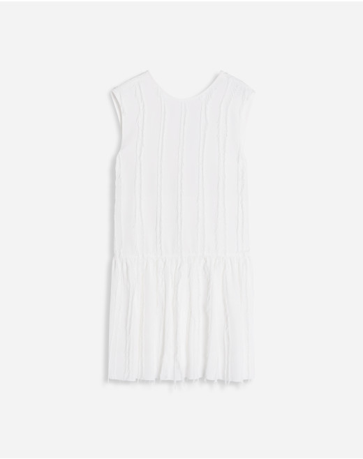 ROBE SANS MANCHES À COL ROND ET VOLANTS