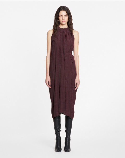 ROBE FLUIDE ASYMÉTRIQUE CEINTURÉE