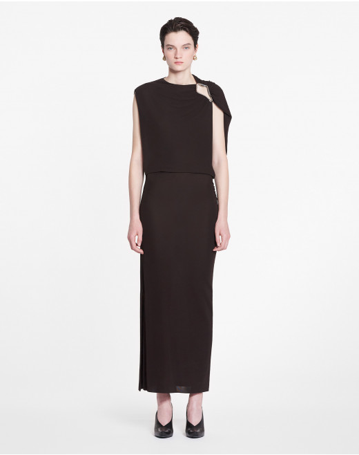 SLEEVELESS DRAPED DRESS