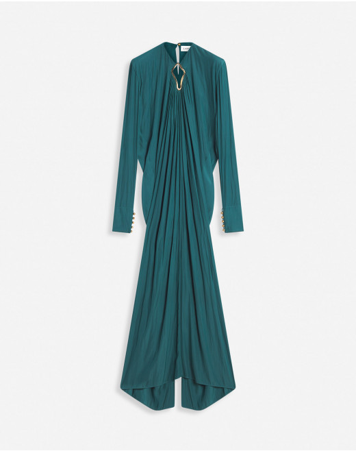 LONG-SLEEVE DRAPED DRESS