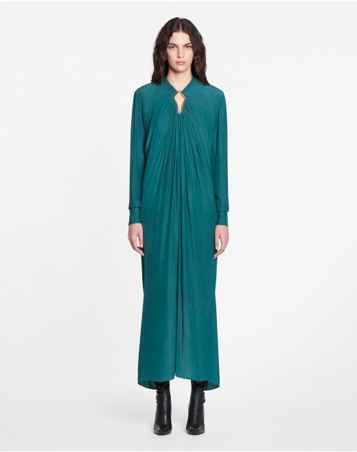 LONG-SLEEVE DRAPED DRESS
