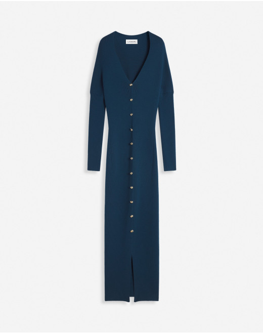 LONG LOW-CUT KNIT DRESS