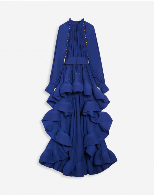 ASYMMETRICAL CHARMEUSE DRESS