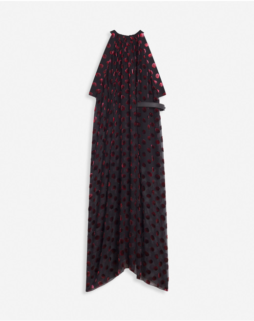 FLOWY ASYMMETRICAL BELTED DRESS
