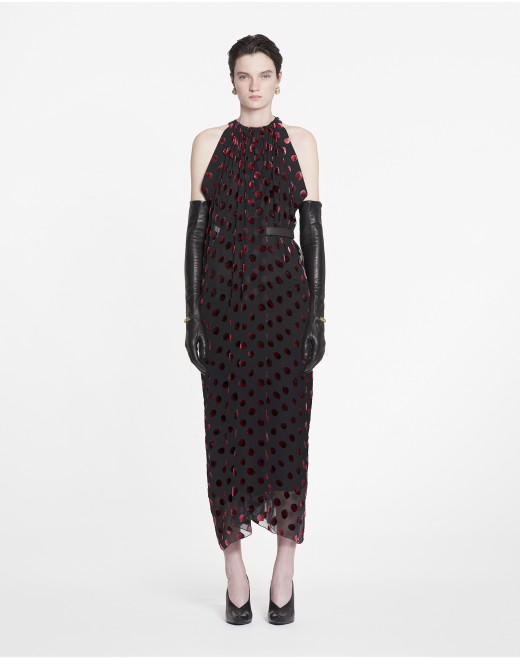 FLOWY ASYMMETRICAL BELTED DRESS