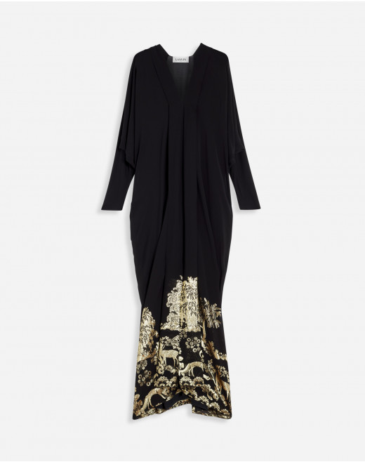 CAFTAN DRESS IN SILK JACQUARD