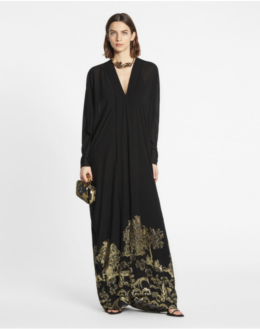 CAFTAN DRESS IN SILK JACQUARD