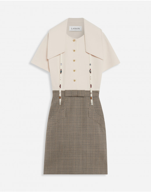 DUAL-MATERIAL CLOSE FIT DRESS