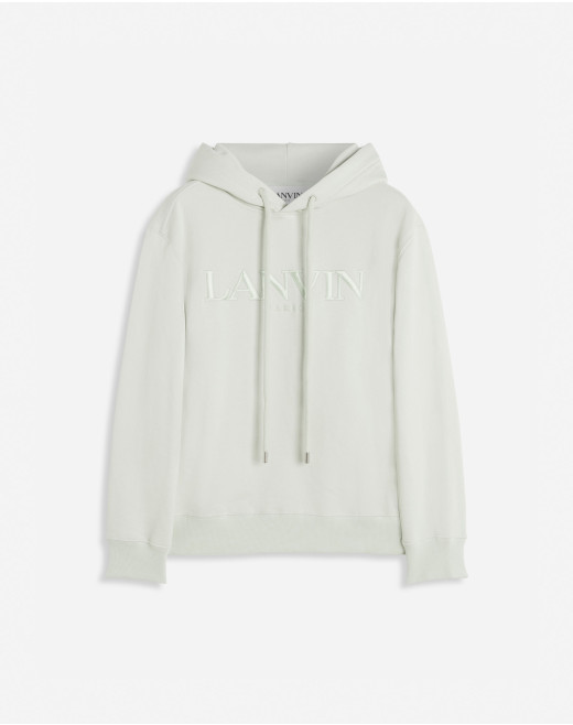 CLASSIC FIT LANVIN EMBROIDERED HOODY IN COTTON FLEECE 