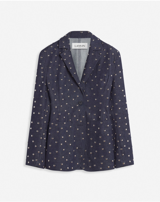 FITTED DENIM JACKET WITH STUDS