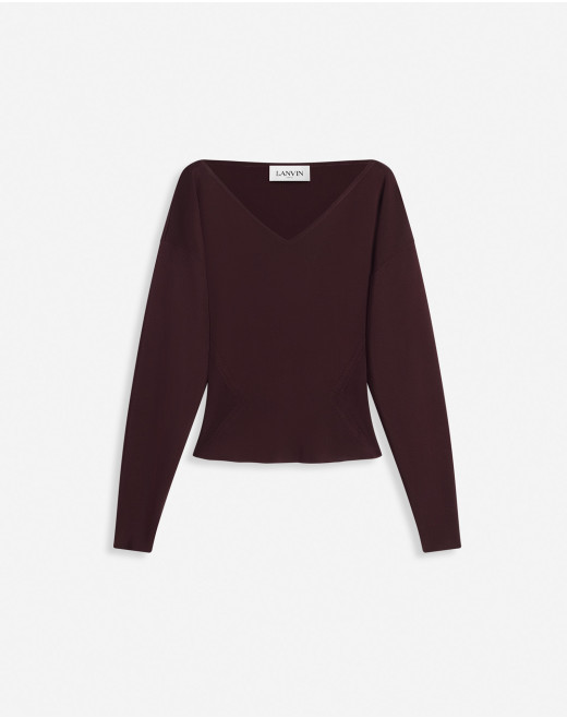 WIDE-NECK SWEATER WITH RAGLAN SLEEVES