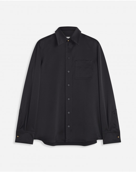 SOLID-COLOR SATIN SHIRT