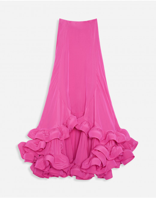 ASYMMETRICAL CHARMEUSE MAXI SKIRT