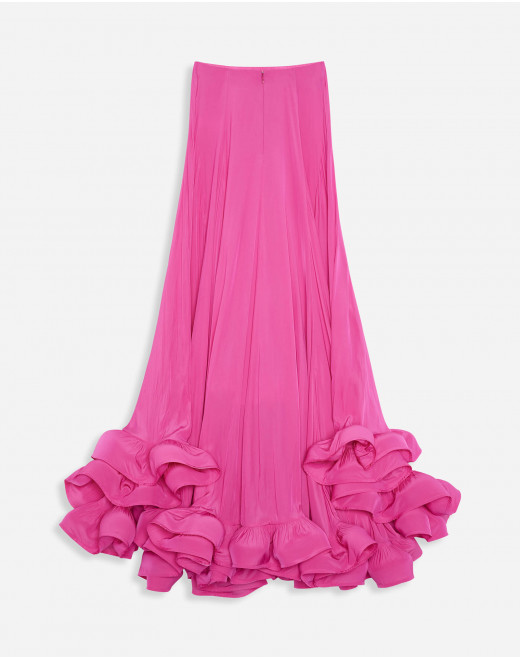 ASYMMETRICAL CHARMEUSE MAXI SKIRT