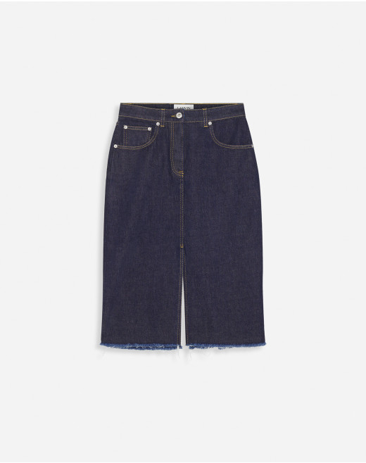 MID-LENGTH STRAIGHT DENIM SKIRT