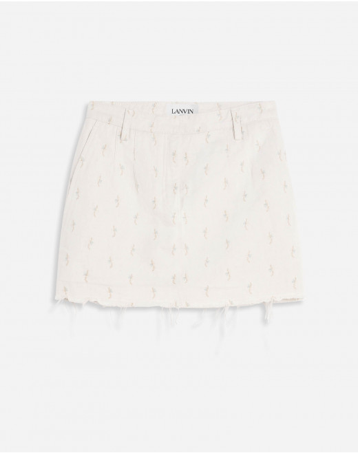 DENIM MINI SKIRT WITH EMBROIDERY