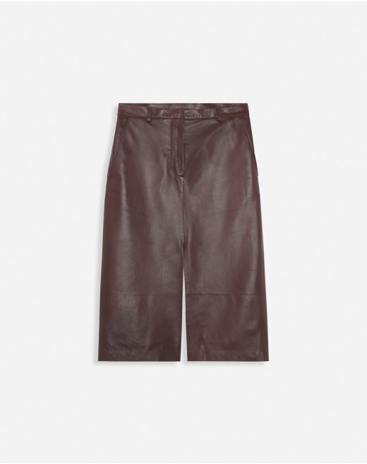 STRAIGHT LEATHER MIDI SKIRT