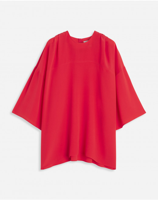 ROUND NECK SS BLOUSE IN SILK 