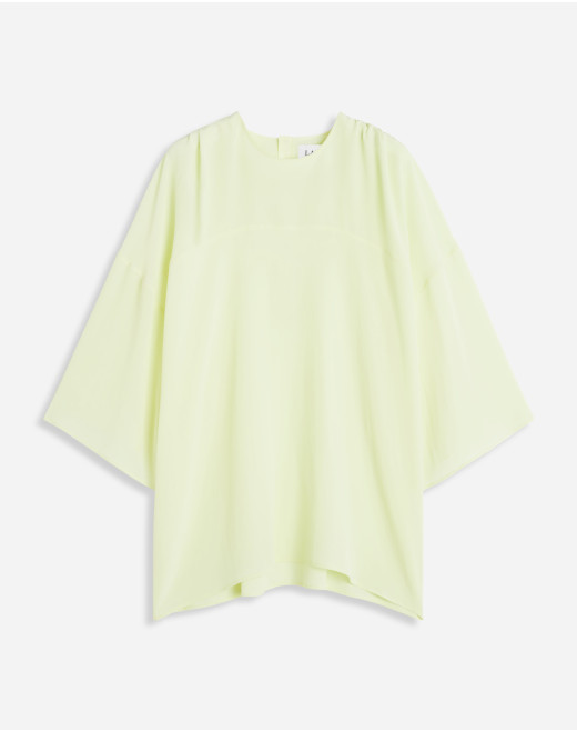 ROUND NECK SS BLOUSE IN SILK 