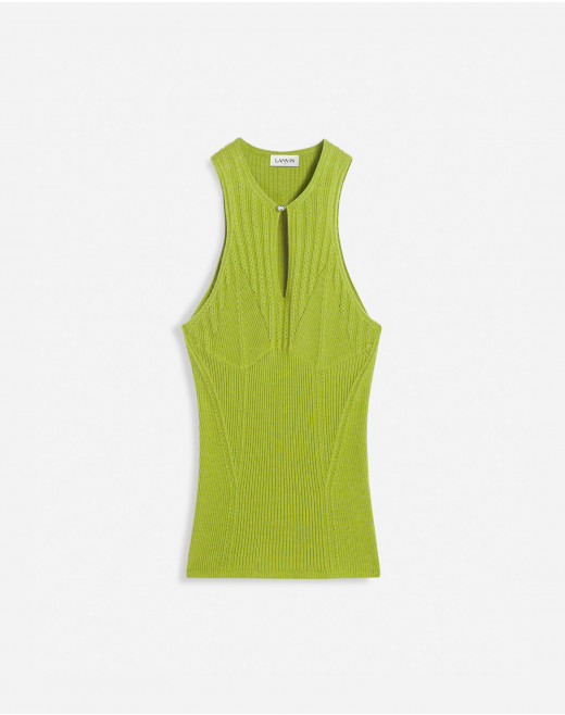 SLEEVELESS TOP WITH BACK COLLAR