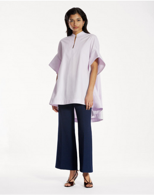 SHORT-SLEEVED TUNIC WITH CAPE BACK