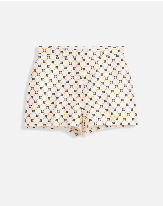 PRINTED SATIN MINI SHORTS