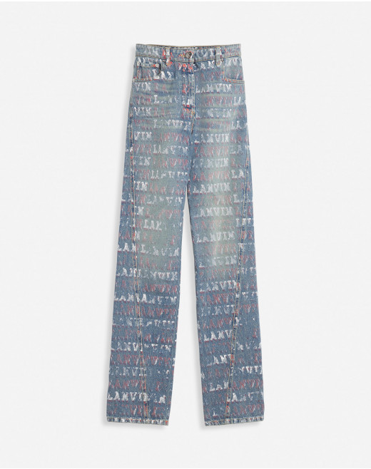 LANVIN X FUTURE STRAIGHT FIT PRINTED PANTS FOR WOMEN