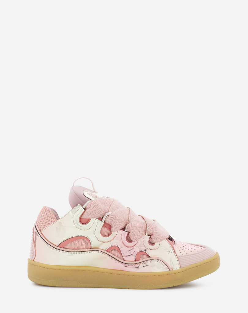Curb Sneakers In Metallic Leather Lanvin
