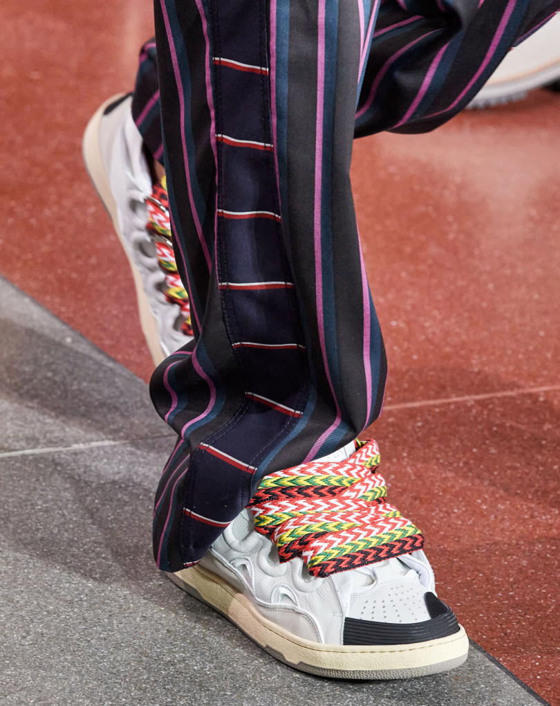 Leather Curb Sneakers White | Lanvin