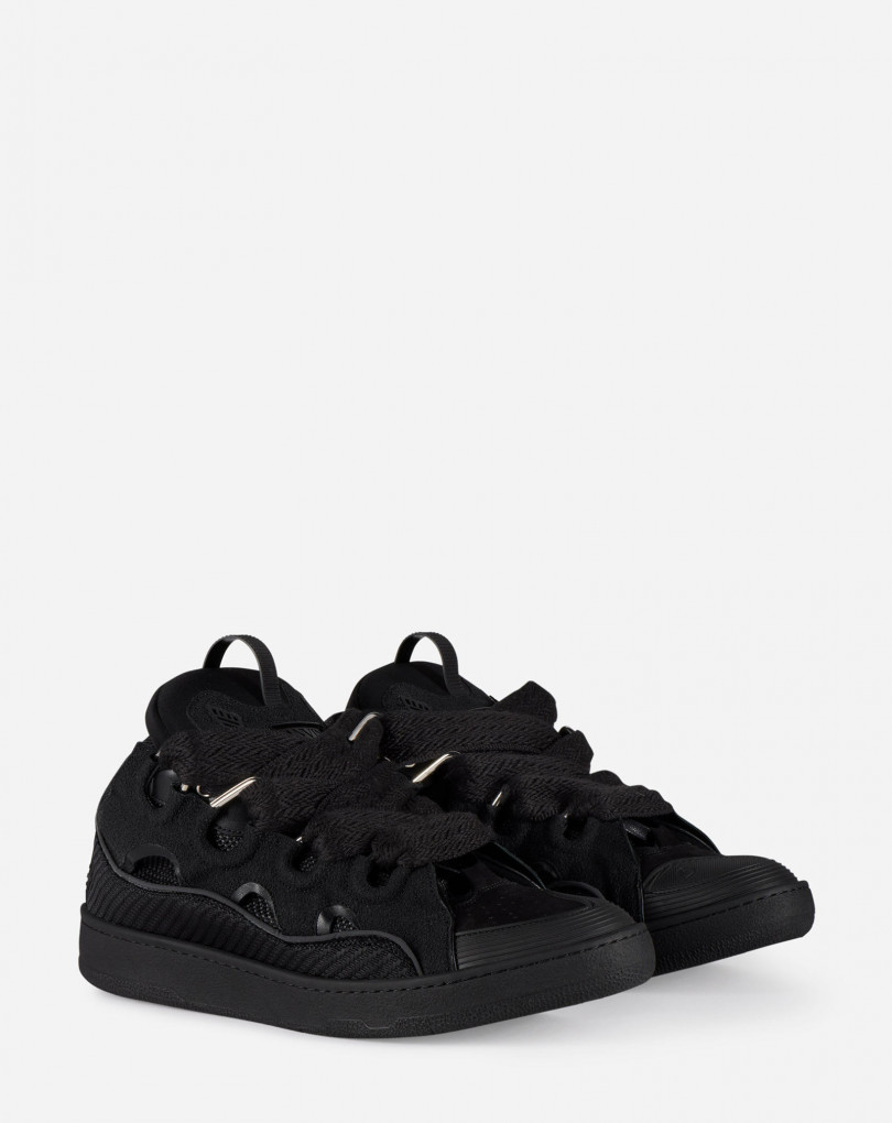 LEATHER CURB SNEAKERS