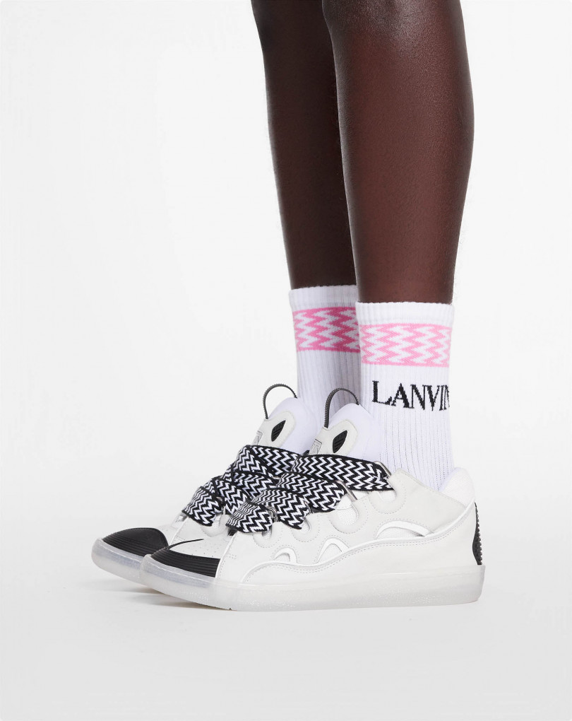 LEATHER CURB SNEAKERS
