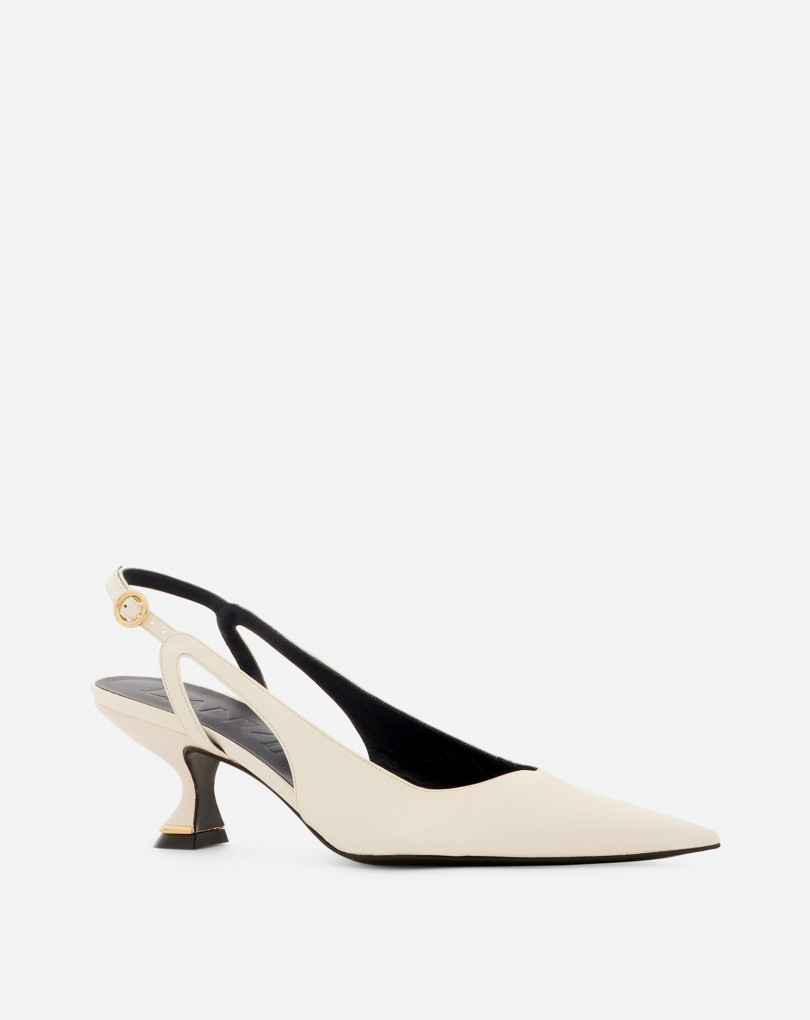 Leather Rita Slingback Pump Beige | Lanvin