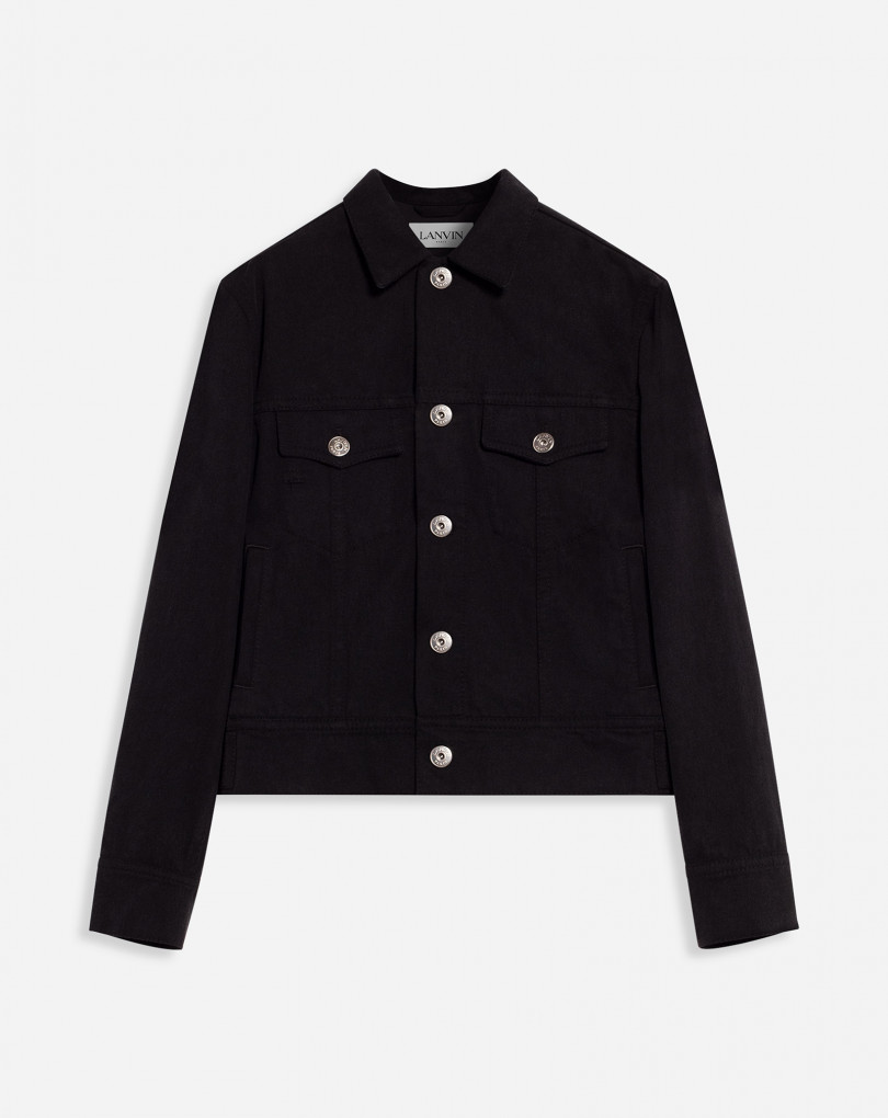 black raw denim jacket