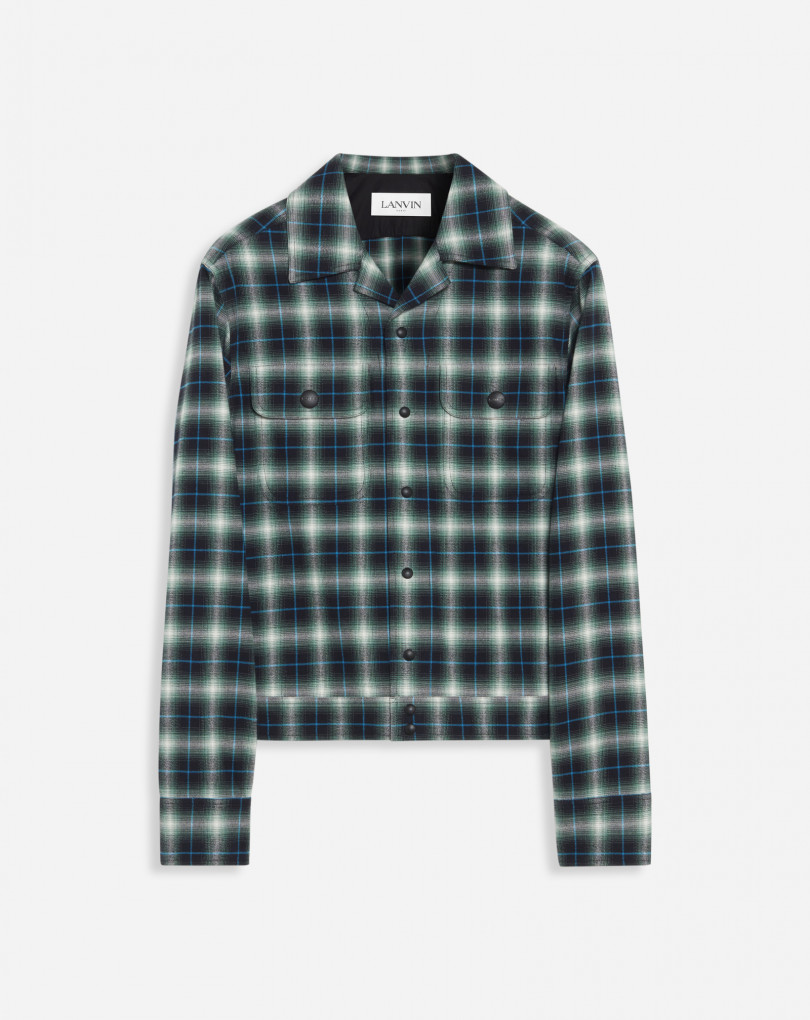 camicia a quadri verde