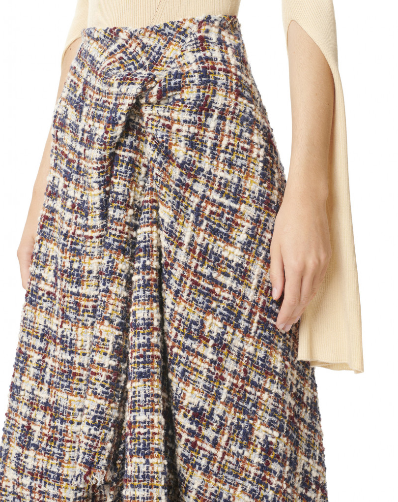 Multicolor Asymmetric Wrap Skirt | Lanvin