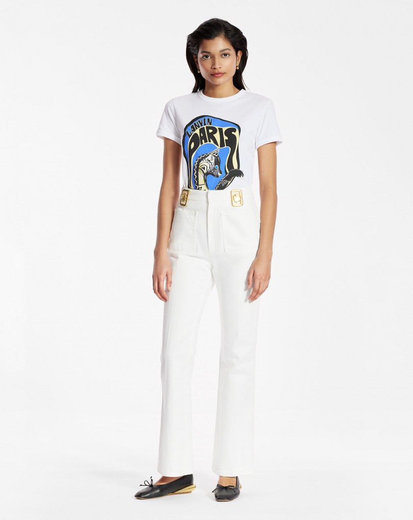 LANVIN EMBROIDERED REGULAR T-SHIRT LANVIN EMBROIDERED REGULAR T-SHIRT