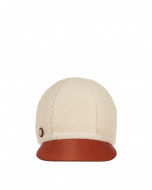 SHEARLING AND LEATHER CAP