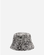FLOWER TO ZEBRA PRINTED COTTON BUCKET HAT