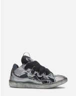 METALLIC LEATHER CURB SNEAKERS