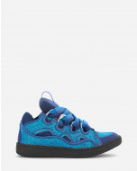 CURB LEATHER AND RHINESTONE SNEAKERS