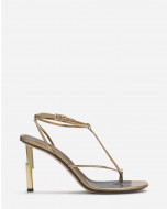 SEQUENCE BY LANVIN SANDALS IN METALLIC LEATHER