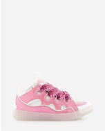 METALLIC LEATHER CURB SNEAKERS