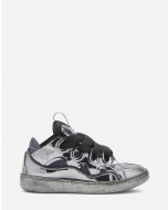 METALLIC LEATHER CURB SNEAKERS
