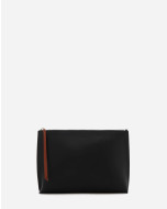 ZIPPERED LEATHER HOBO TIE CLUTCH